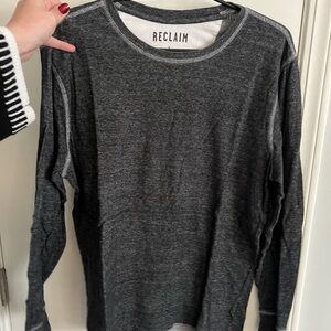 Reclaimed Vintage Men's Long Sleeve Crewneck - Charcoal Gray